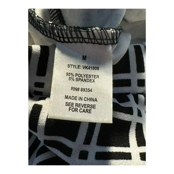 Adrienne Vittadini Women's Medium Black & White Plaid‎ Ankle Pants Casual - Picture 6 of 7